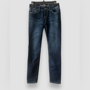 NV Jeans Women's Juniors Size 5 Blue Skinny Dark Wash Cotton Blend Stretch Jeans